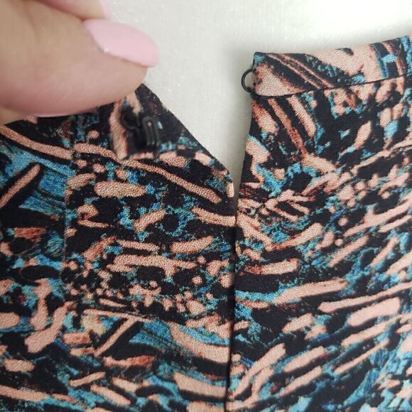New PROENZA SCHOULER 100% Silk Print Sleeveless Bias Hem Hi Low Tunic Top Sz SM - Picture 8 of 15